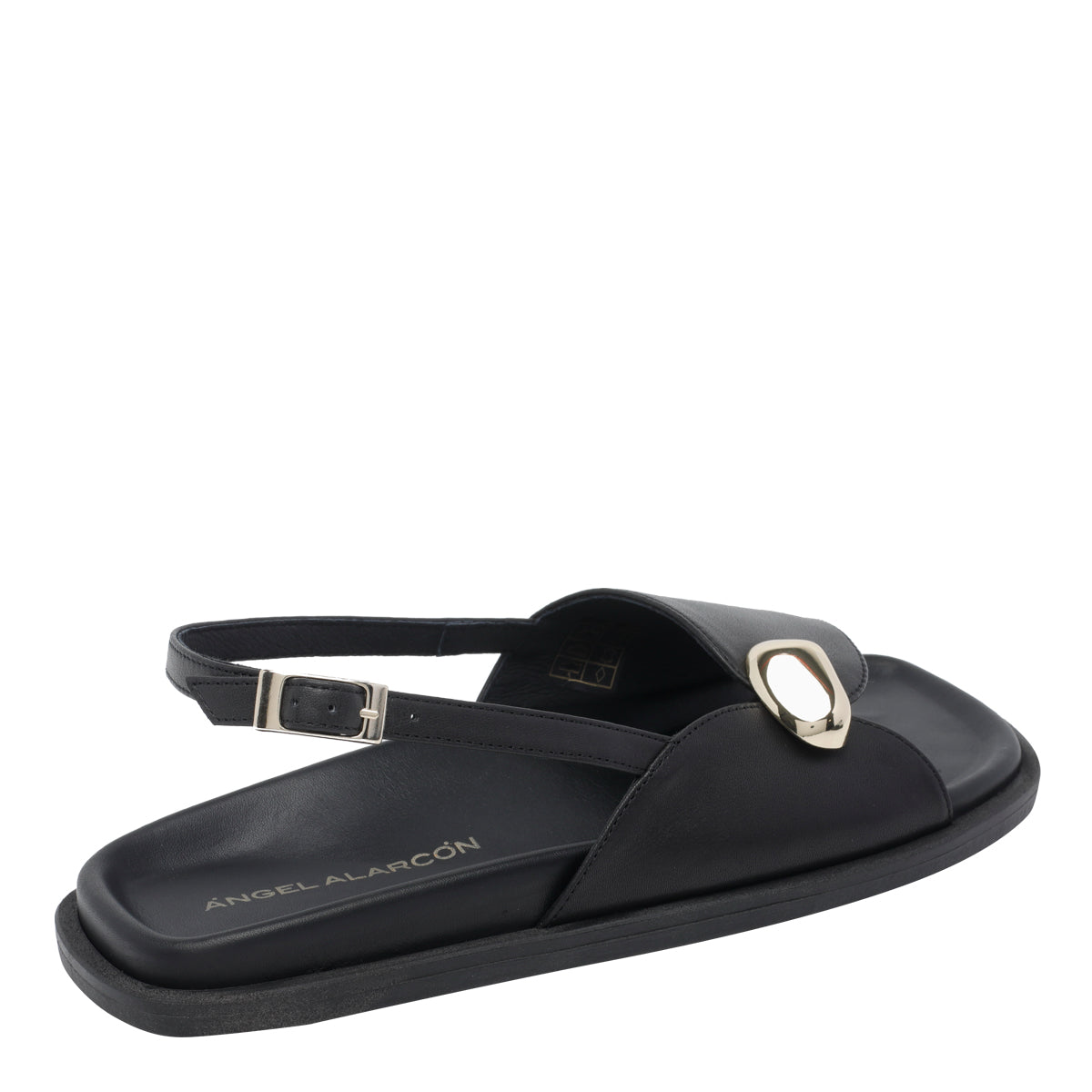 Angel Alarcon Sandals Black Calf Leather/rubber Sole