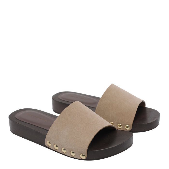 Angel Alarcon Sandals Beige Calf Leather/rubber Sole