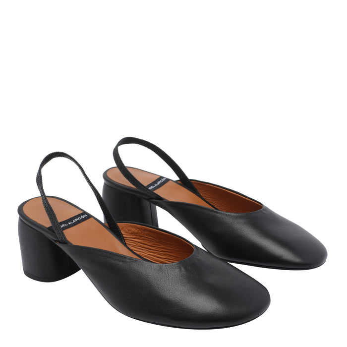 Angel Alarcon With Heel Black Calf Leather/rubber Sole