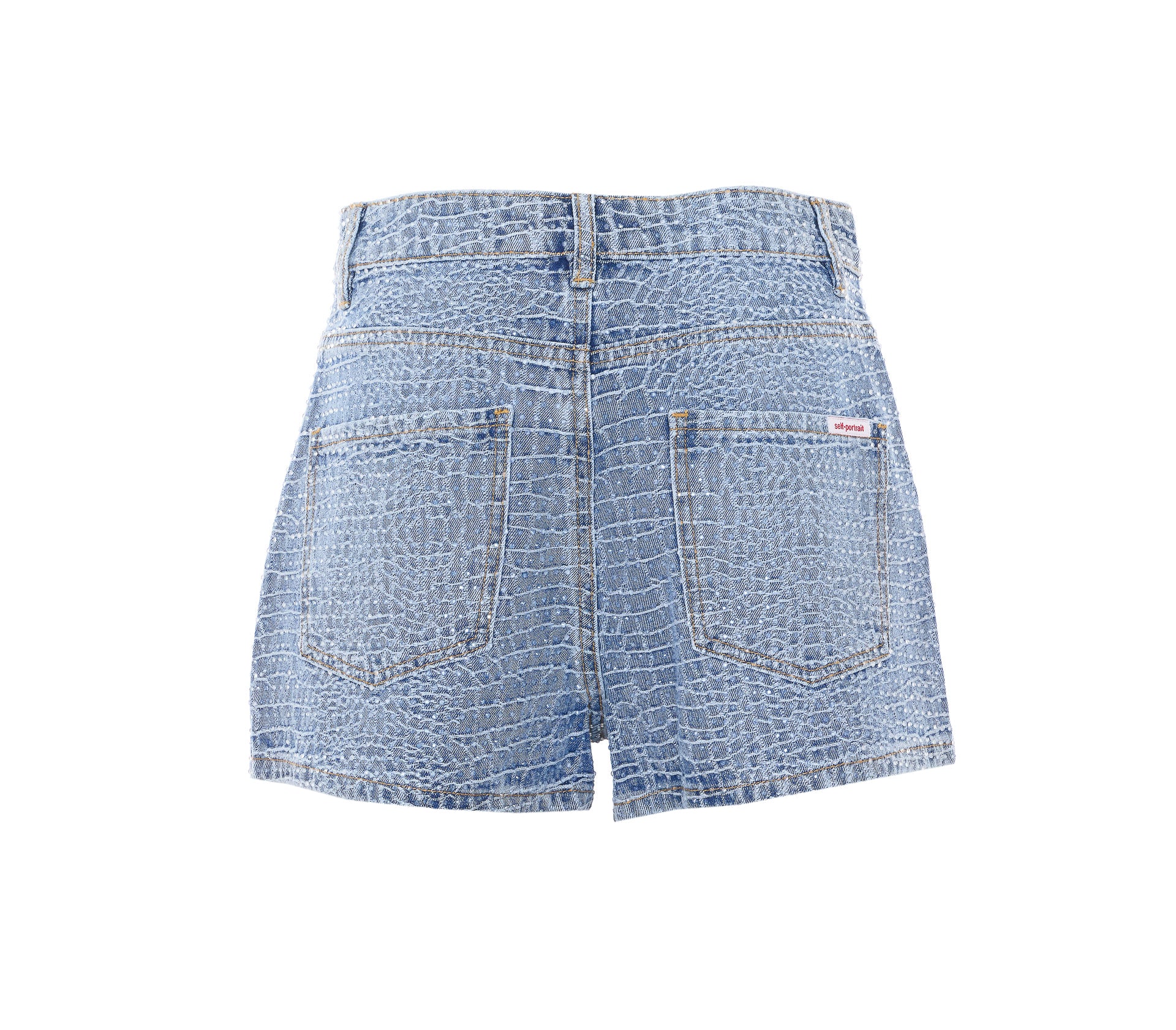 Self Portrait Shorts Blue Cotton