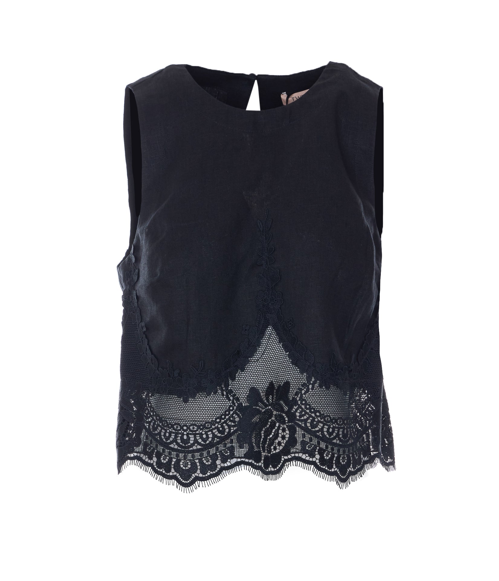 Twin-Set Top Black Linen