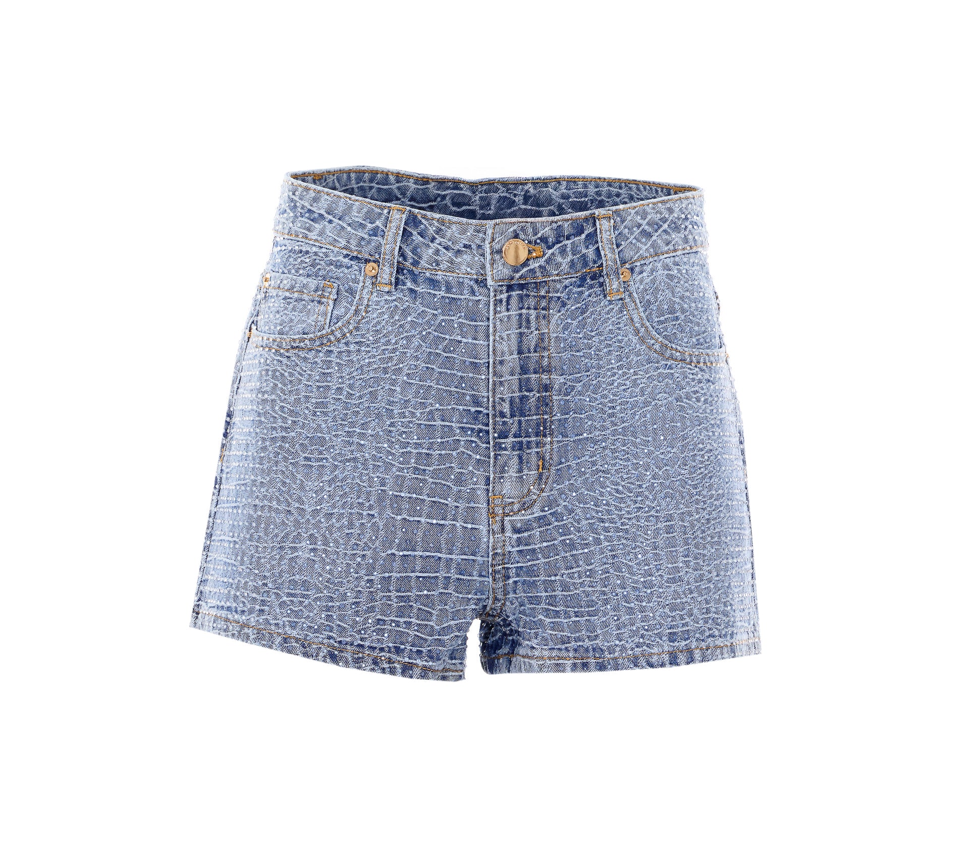 Self Portrait Shorts Blue Cotton