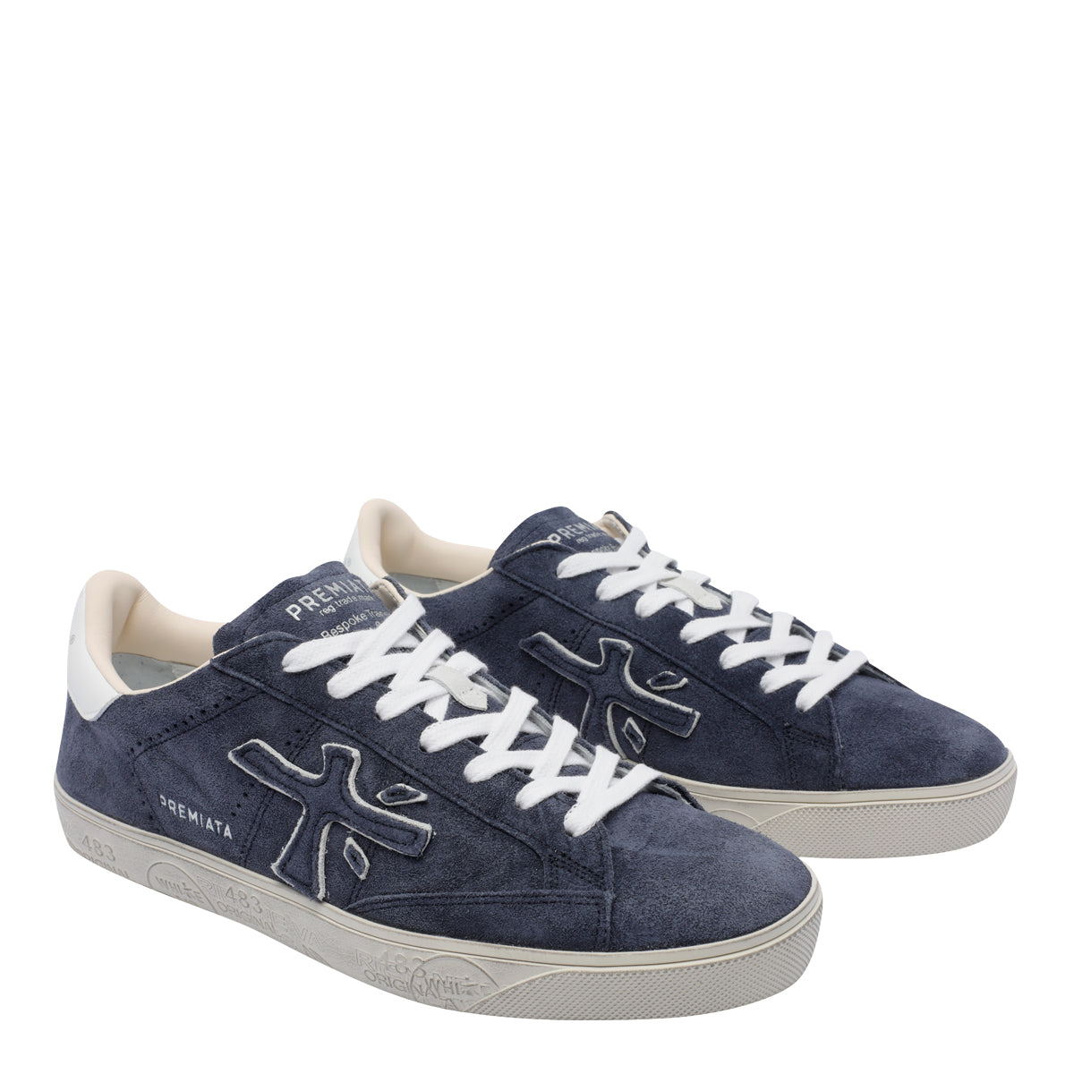 Premiata Sneakers Blue Suede Leather/rubber Sole