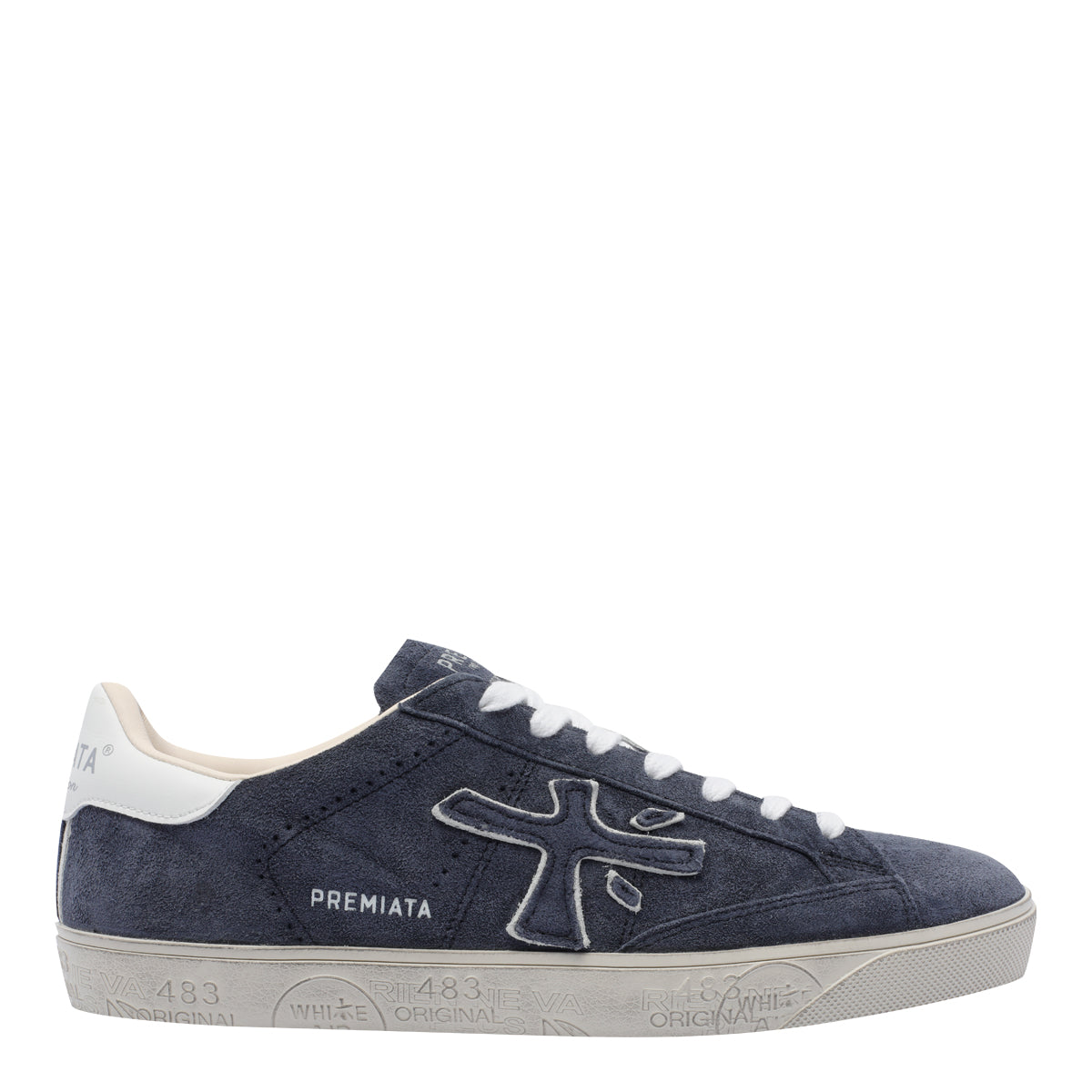 Premiata Sneakers Blue Suede Leather/rubber Sole