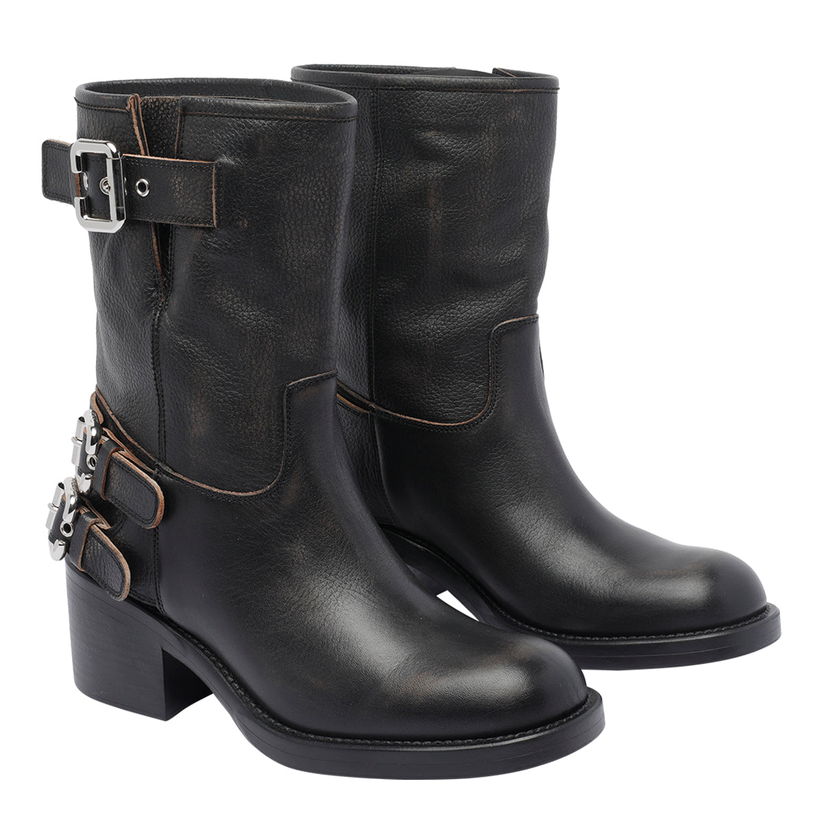Chloè Boots Black Calf Leather/rubber Sole
