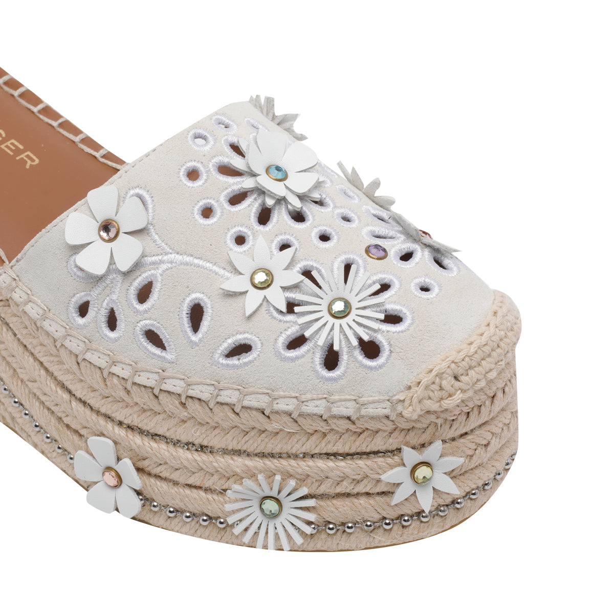 Kurt Geiger Sandals White Suede Leather/rubber Sole