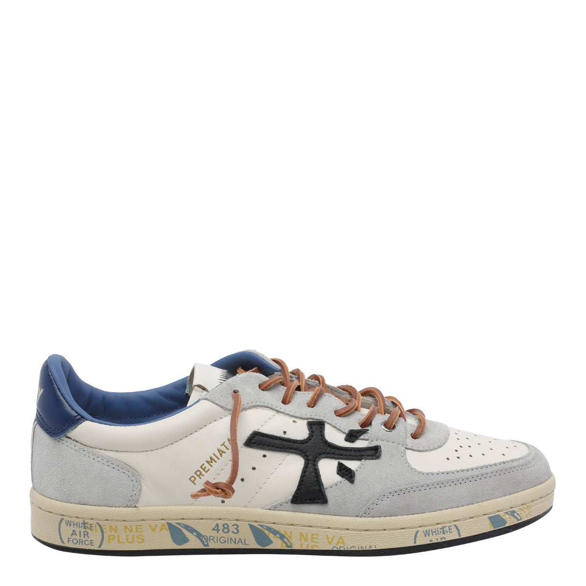 Premiata Sneakers Grey Calf Leather/rubber Sole