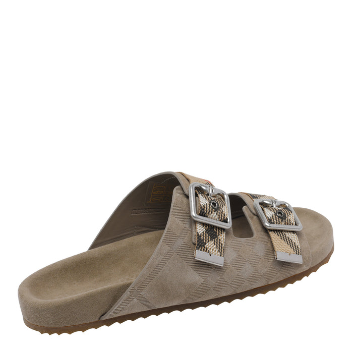 Burberry Sandals Beige Suede Leather/rubber Sole