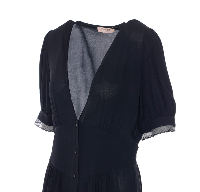 Twin-Set Dresses Black Viscose