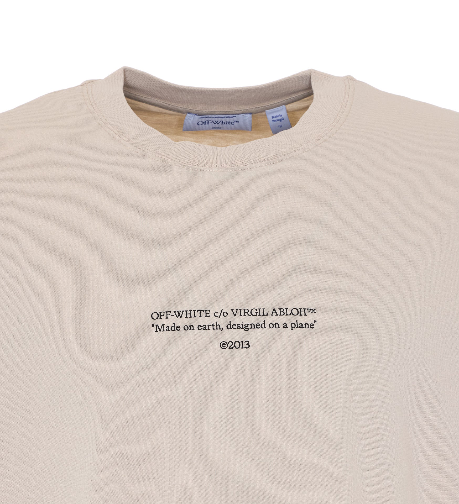 Off White T-Shirts And Polos Beige Cotton
