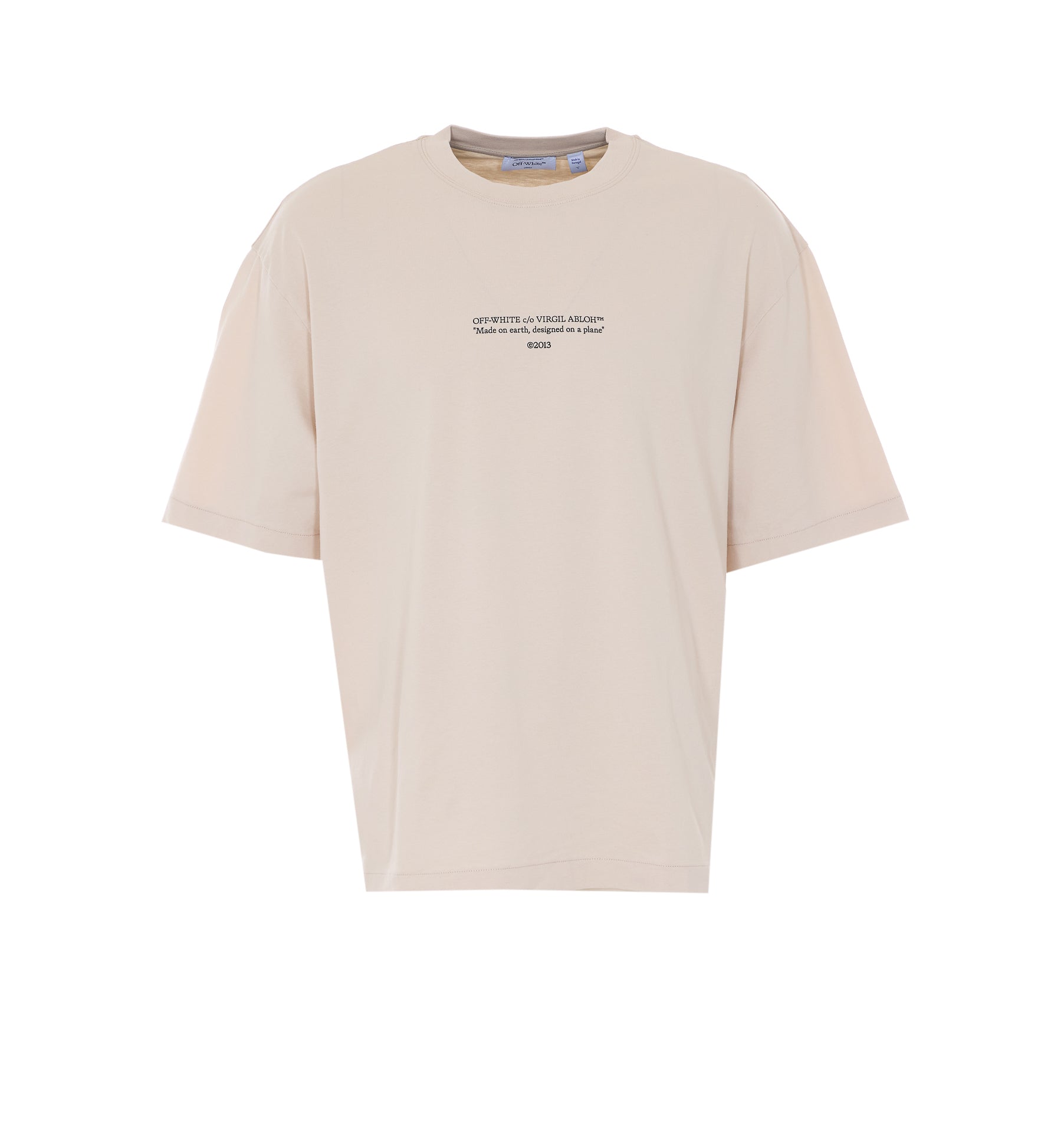 Off White T-Shirts And Polos Beige Cotton