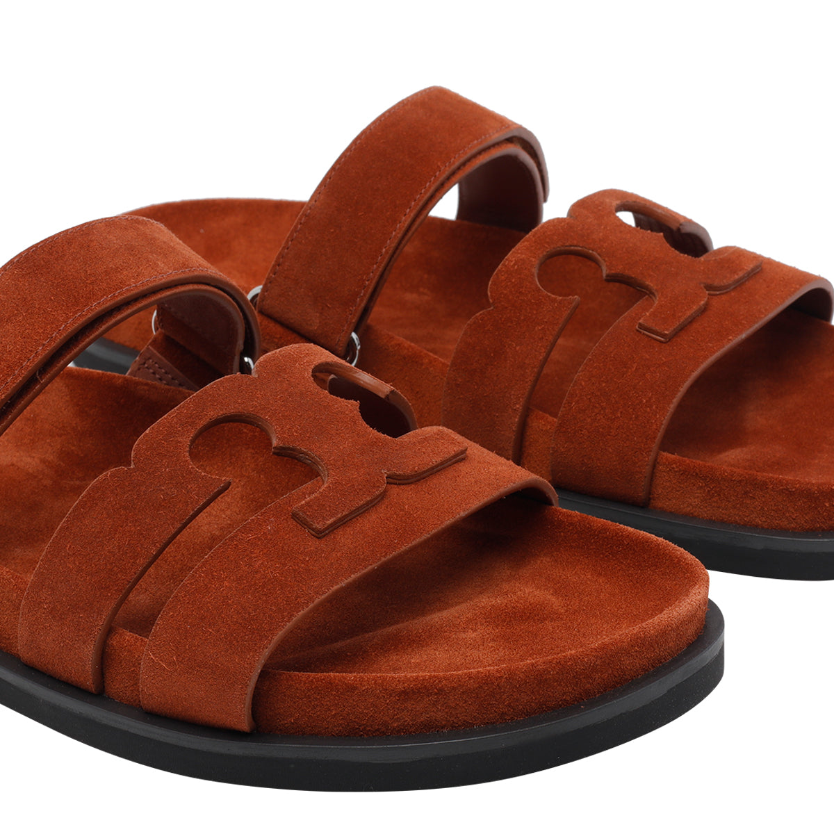 Tory Burch Sandals Brown Suede Leather/rubber Sole