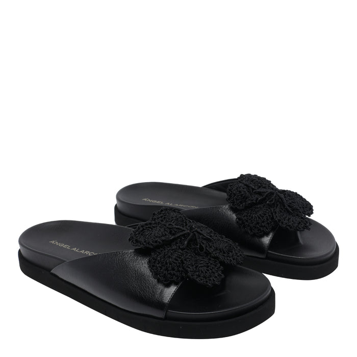 Angel Alarcon Sandals Black Calf Leather/rubber Sole