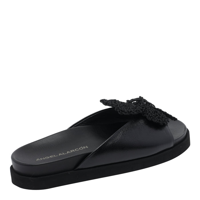 Angel Alarcon Sandals Black Calf Leather/rubber Sole