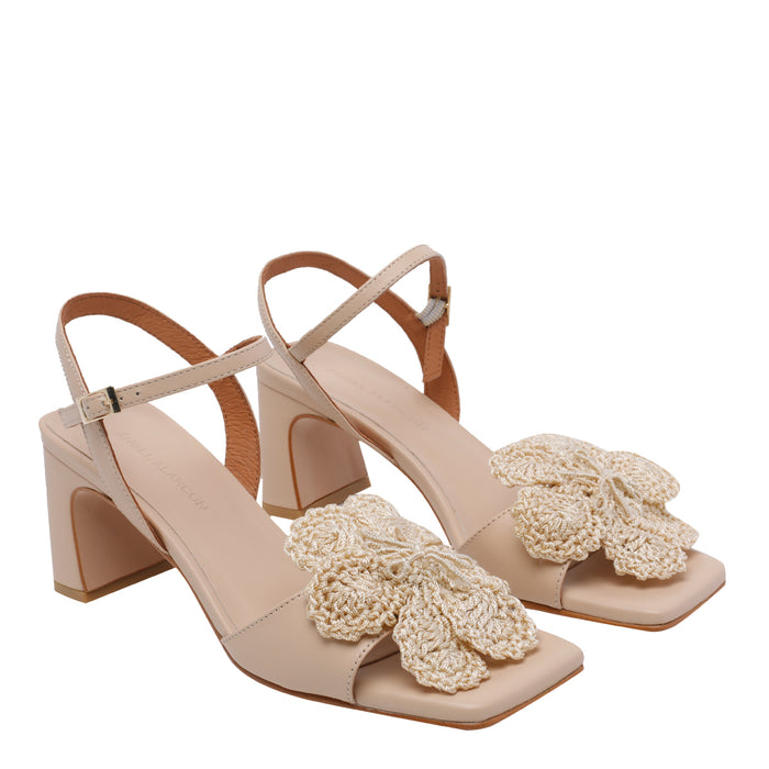 Angel Alarcon Sandals Beige Calf Leather/rubber Sole