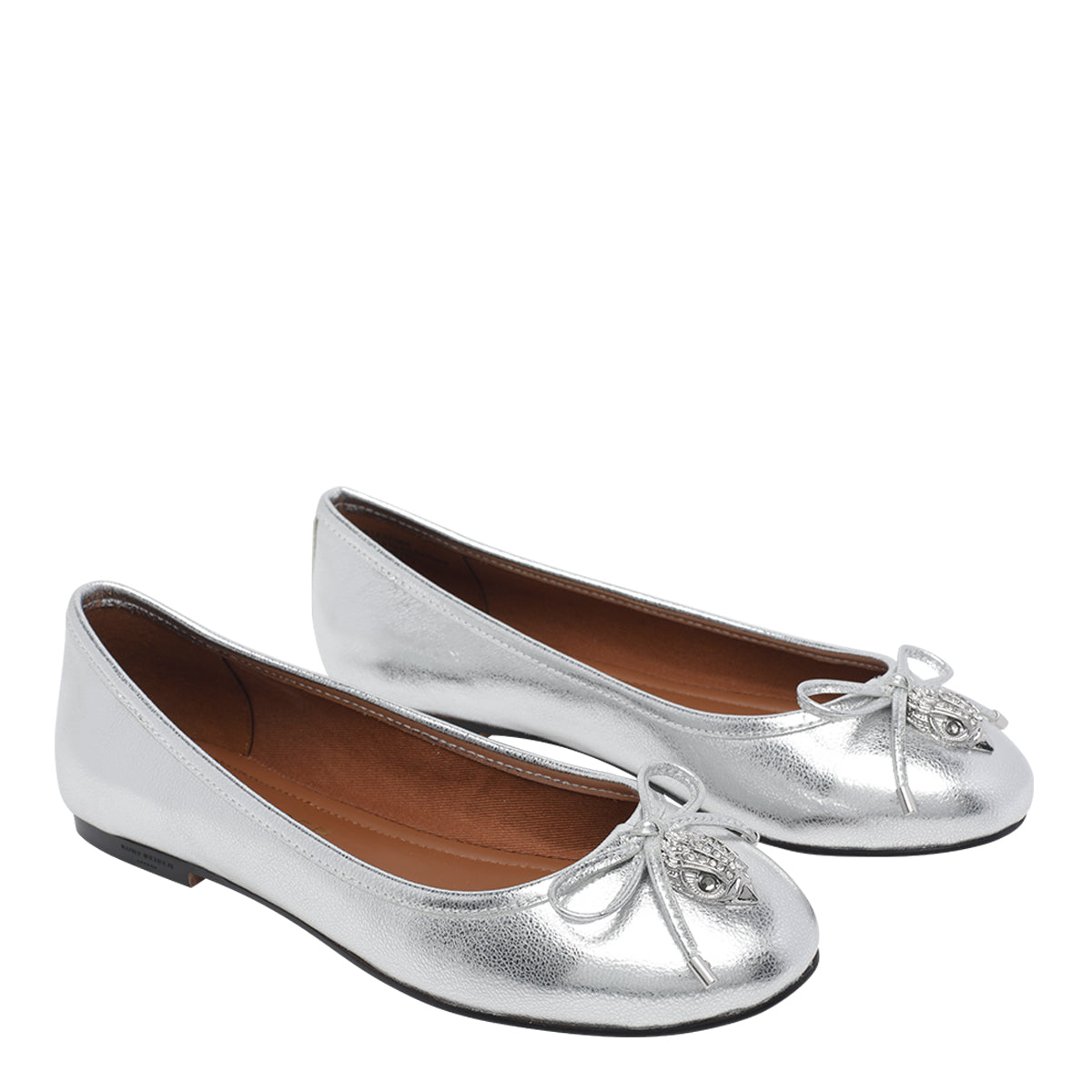 Kurt Geiger Flat Shoes Silver Calf Leather/rubber Sole