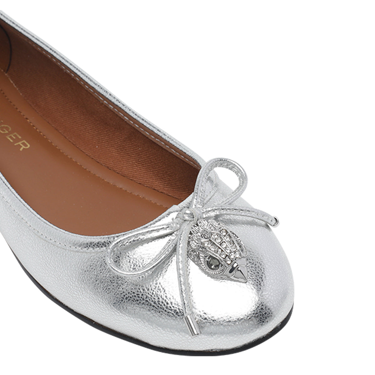 Kurt Geiger Flat Shoes Silver Calf Leather/rubber Sole