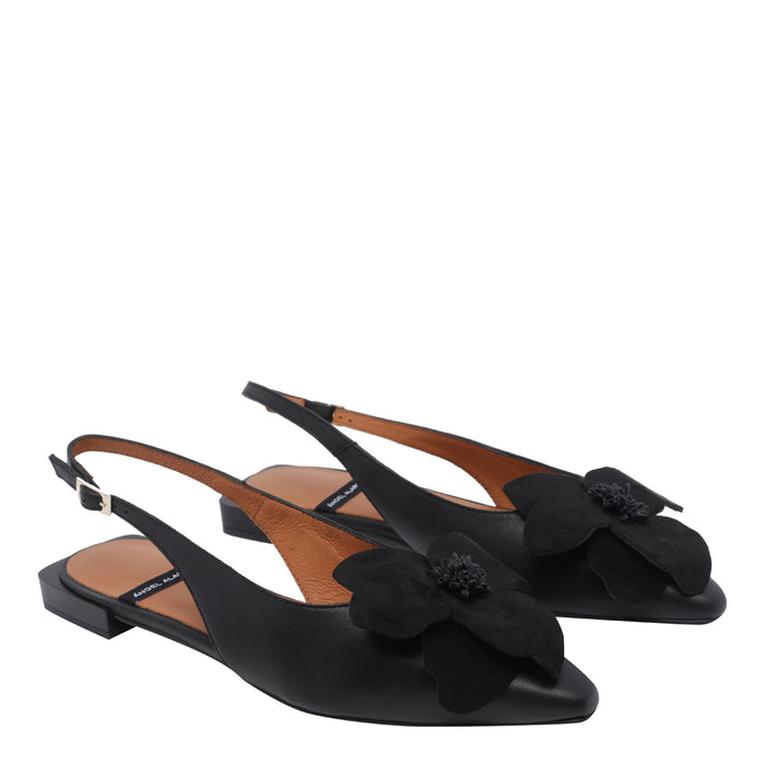 Angel Alarcon With Heel Black Suede Leather/rubber Sole