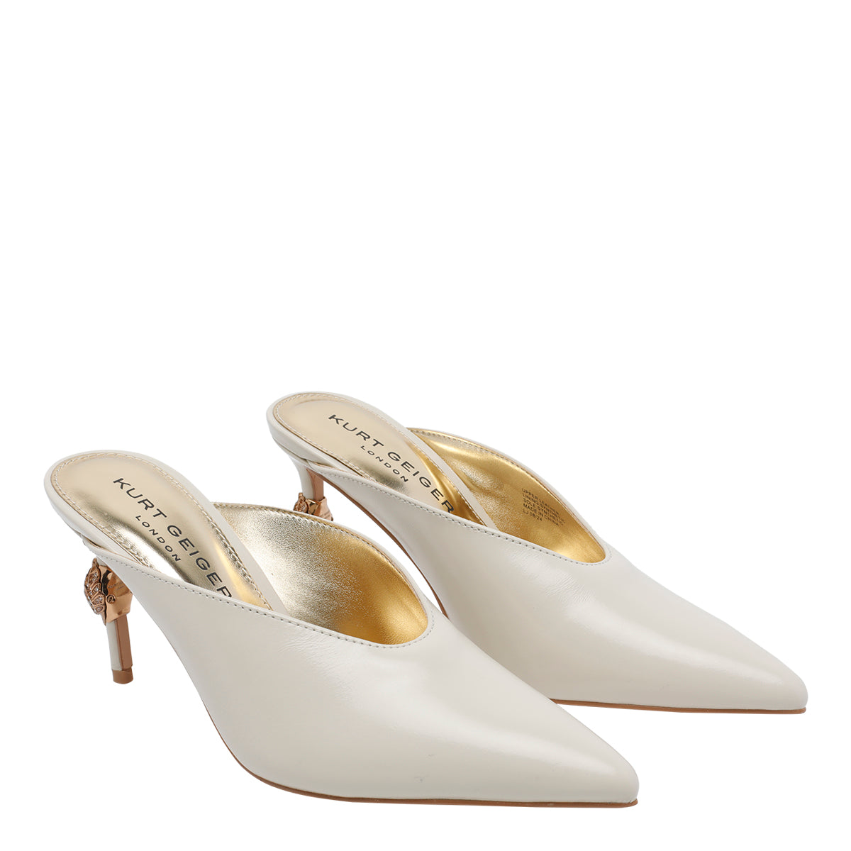 Kurt Geiger With Heel White Calf Leather/rubber Sole
