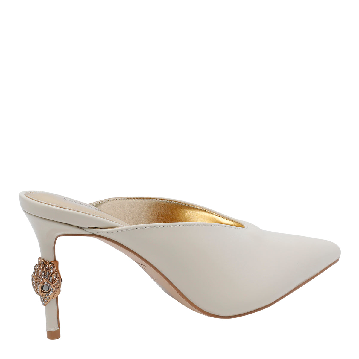 Kurt Geiger With Heel White Calf Leather/rubber Sole