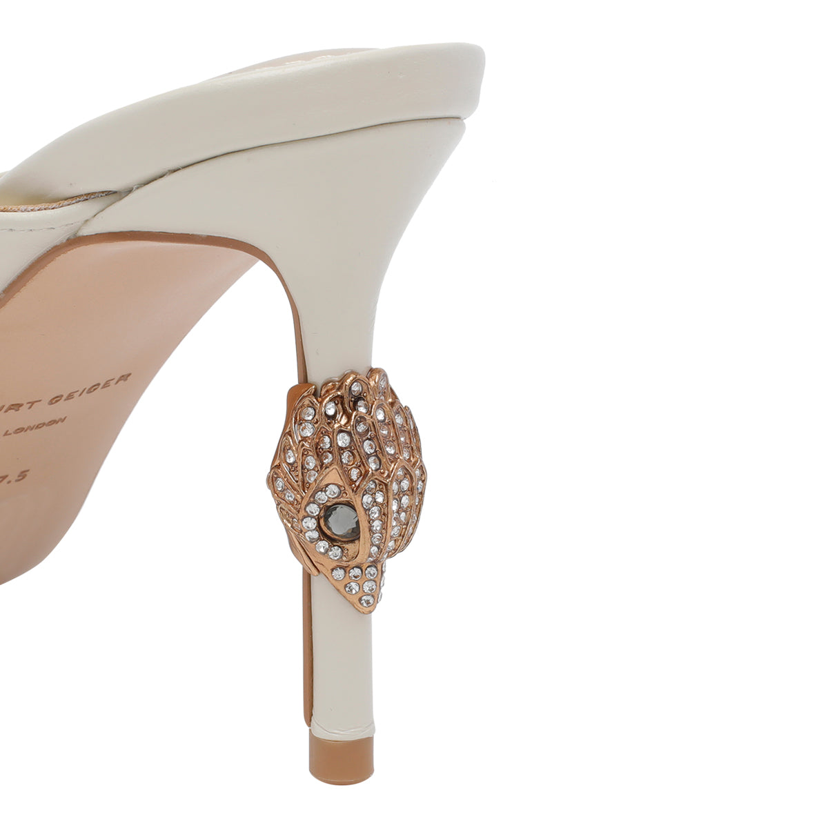 Kurt Geiger With Heel White Calf Leather/rubber Sole
