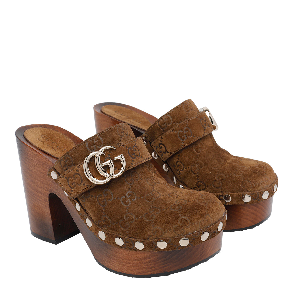 Gucci Sandals Brown Suede Leather/rubber Sole