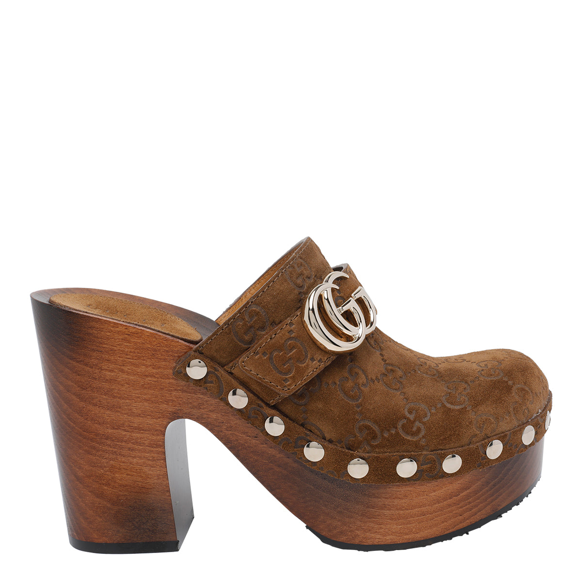 Gucci Sandals Brown Suede Leather/rubber Sole