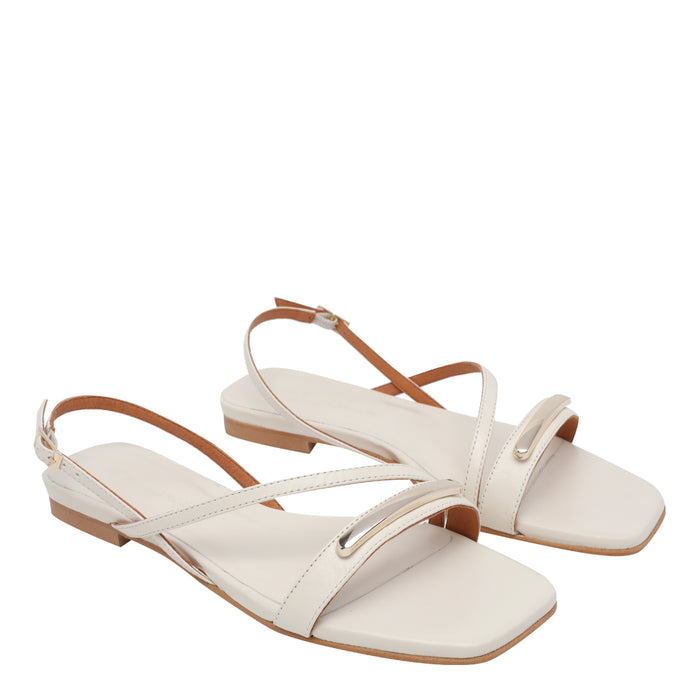 Angel Alarcon Sandals White Calf Leather/rubber Sole