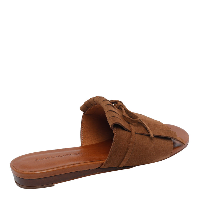 Angel Alarcon Sandals Brown Suede Leather/rubber Sole