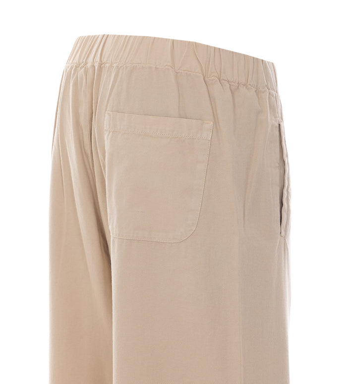 True Avenue Trousers Beige Cotton