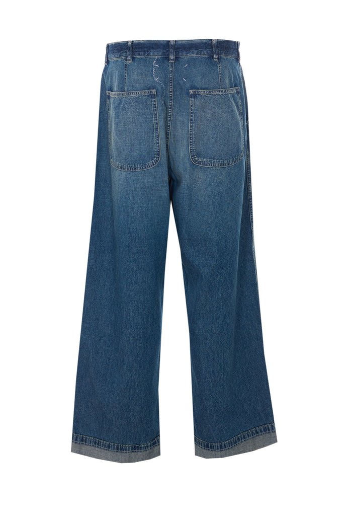 Maison Margiela Trousers Blue Cotton