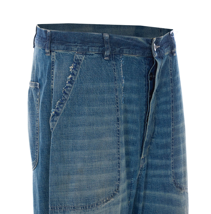 Maison Margiela Trousers Blue Cotton