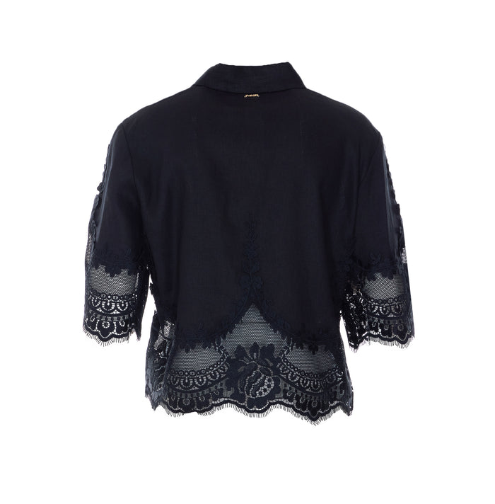 Twin-Set Shirts Black Linen