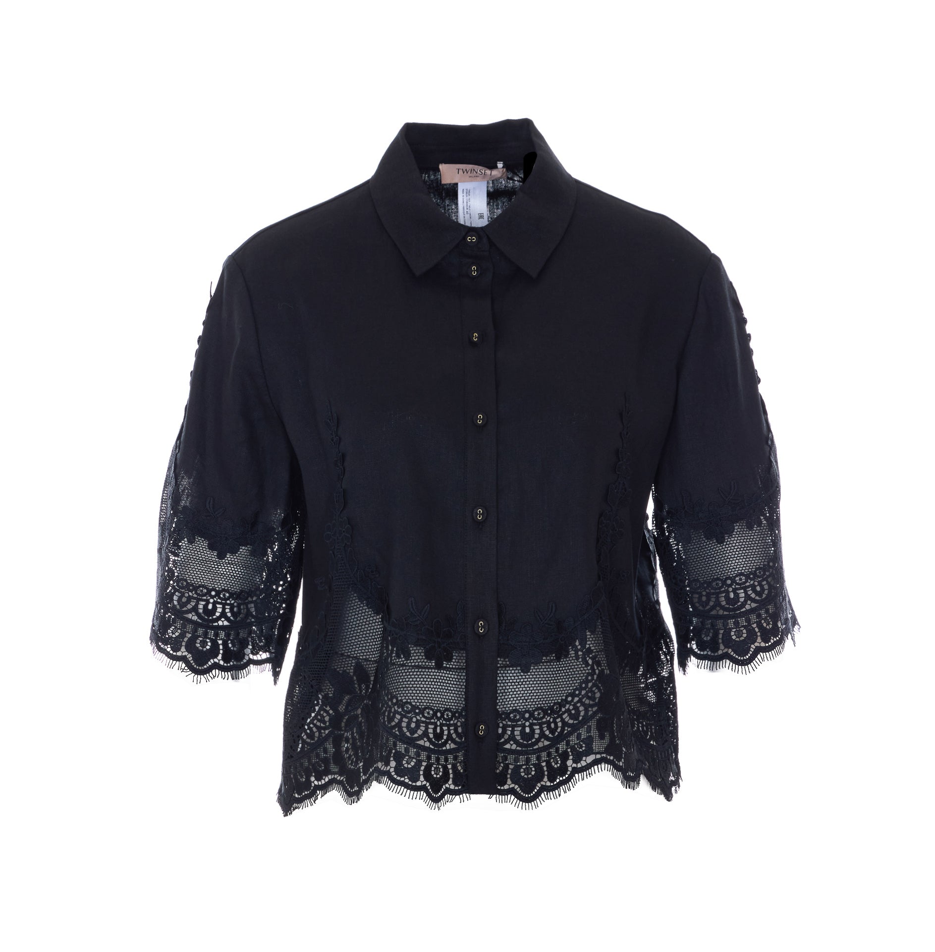 Twin-Set Shirts Black Linen