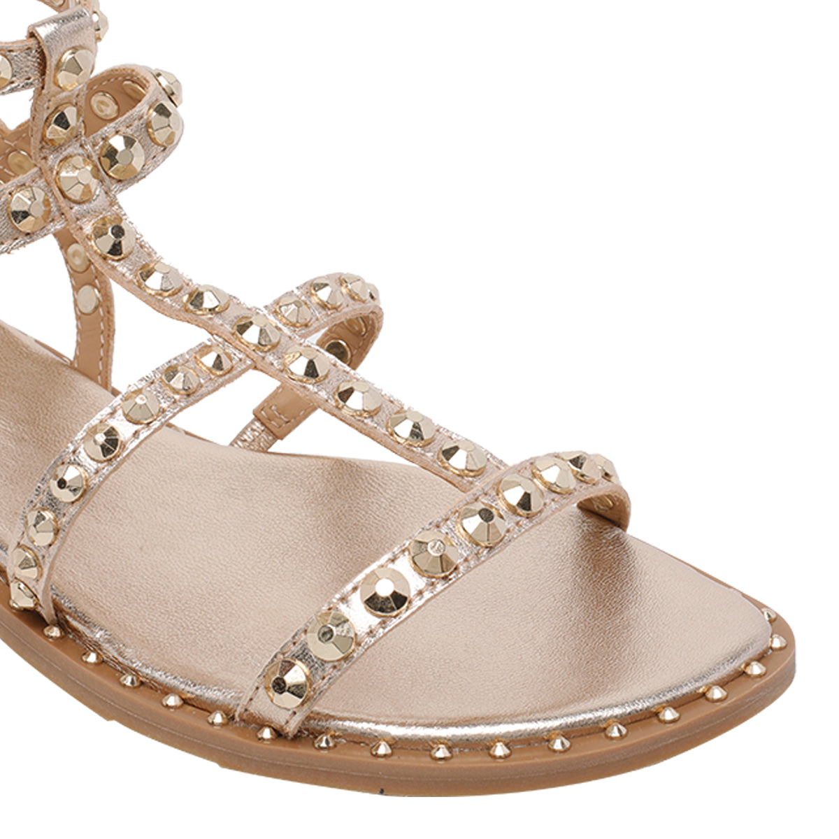 Ash Sandals Beige Calf Leather/rubber Sole