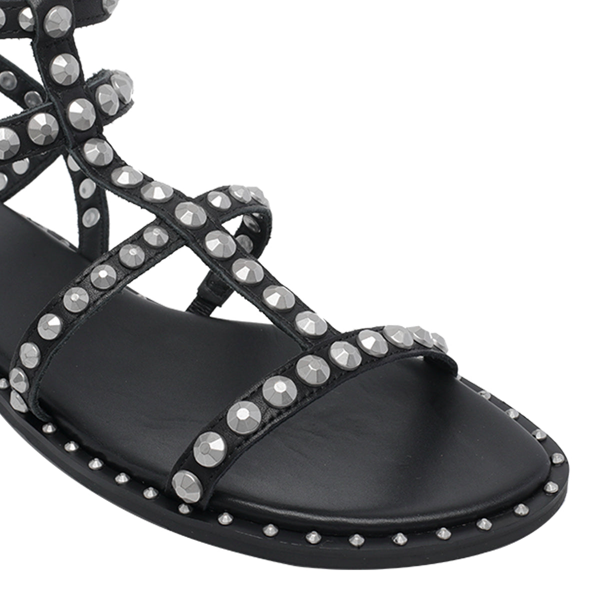 Ash Sandals Black Calf Leather/rubber Sole