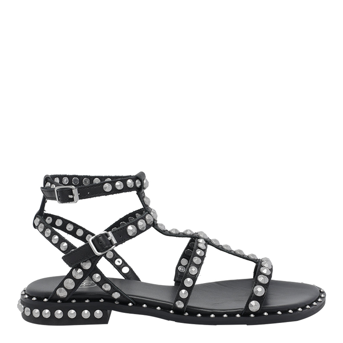 Ash Sandals Black Calf Leather/rubber Sole