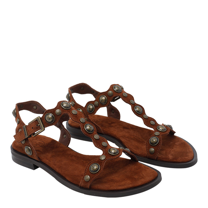 Ash Sandals Brown Suede Leather/rubber Sole