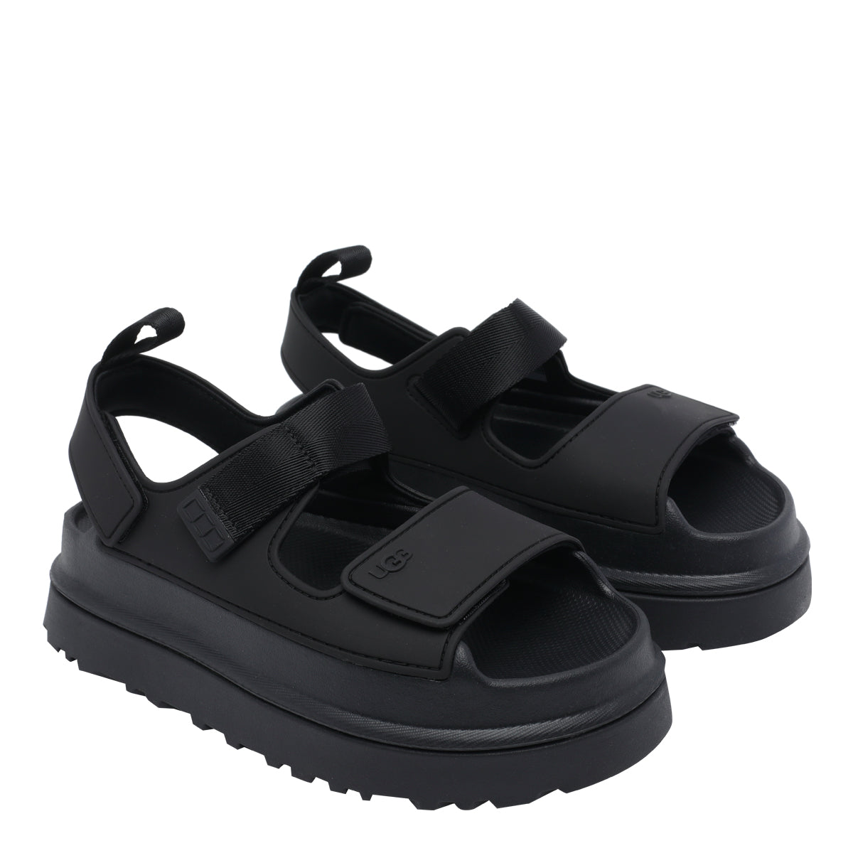 Ugg Sandals Black Rubber/ Rubber Sole