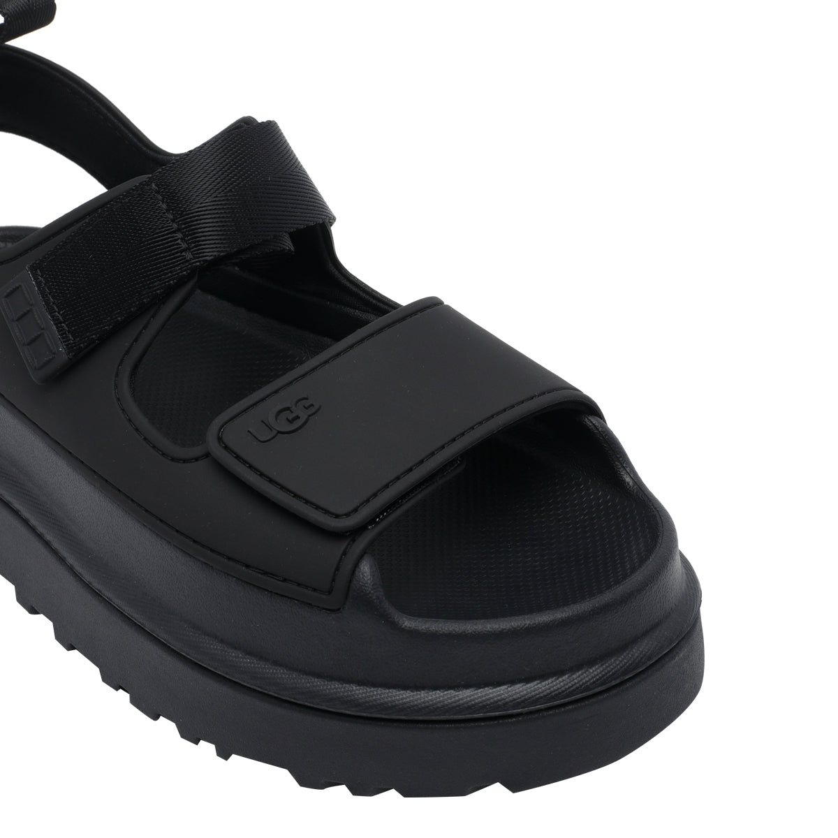 Ugg Sandals Black Rubber/ Rubber Sole