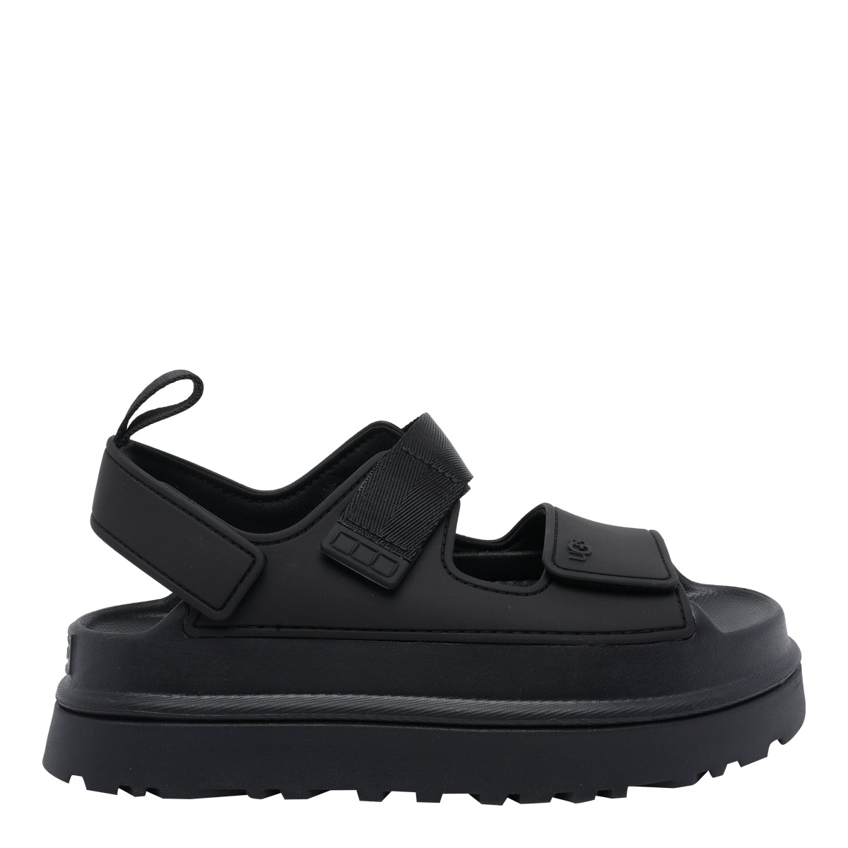 Ugg Sandals Black Rubber/ Rubber Sole