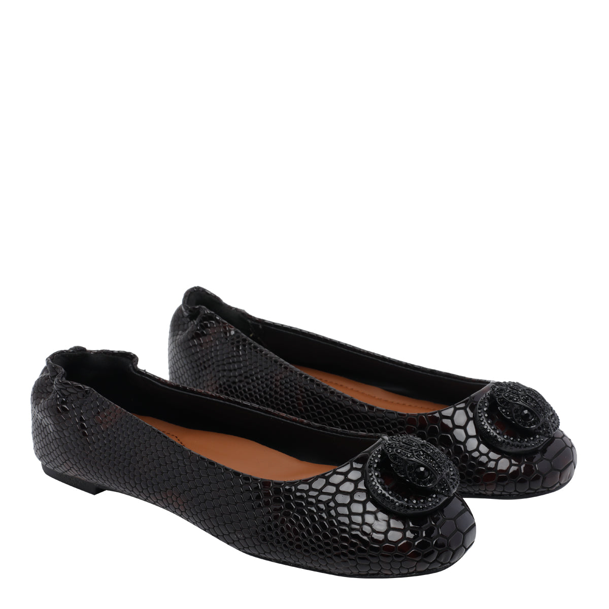 Kurt Geiger Flat Shoes Black Patent Leather/ Rubber Sole