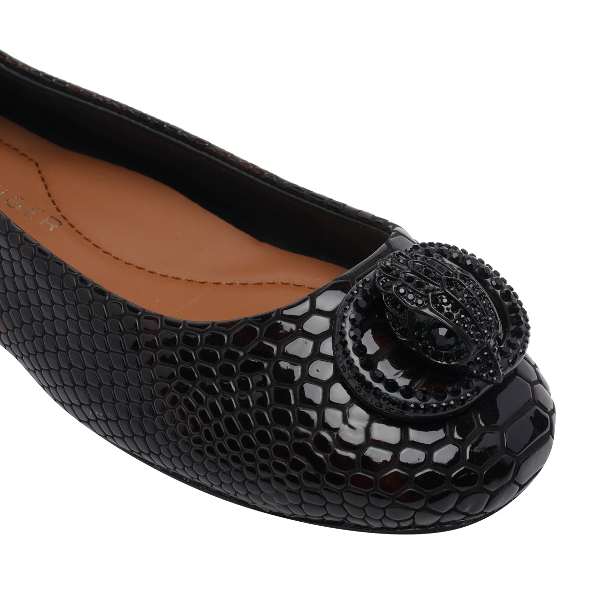 Kurt Geiger Flat Shoes Black Patent Leather/ Rubber Sole