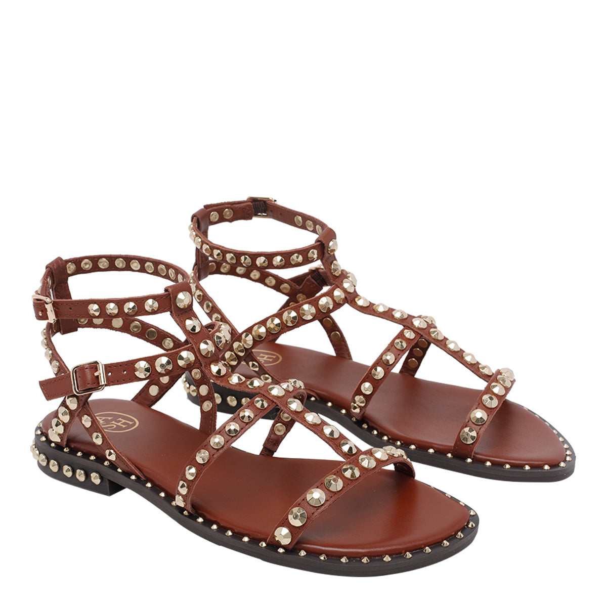 Ash Sandals Brown Calf Leather/rubber Sole
