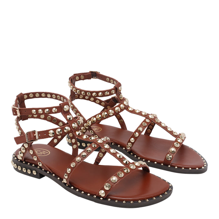 Ash Sandals Brown Calf Leather/rubber Sole