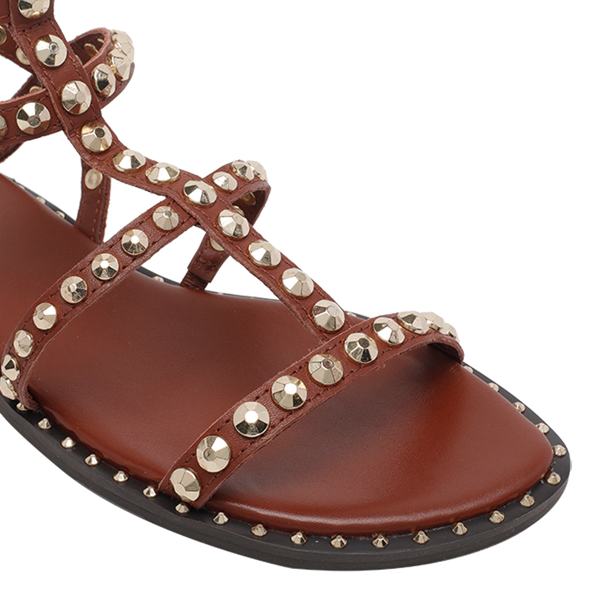 Ash Sandals Brown Calf Leather/rubber Sole