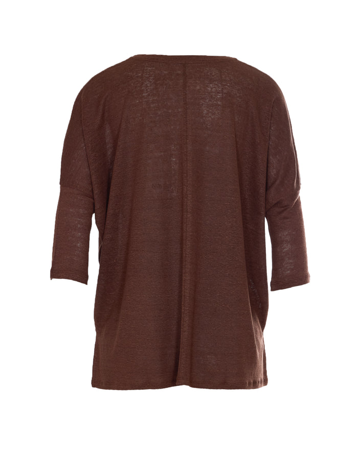Not Shy T-Shirts And Polos Brown Linen