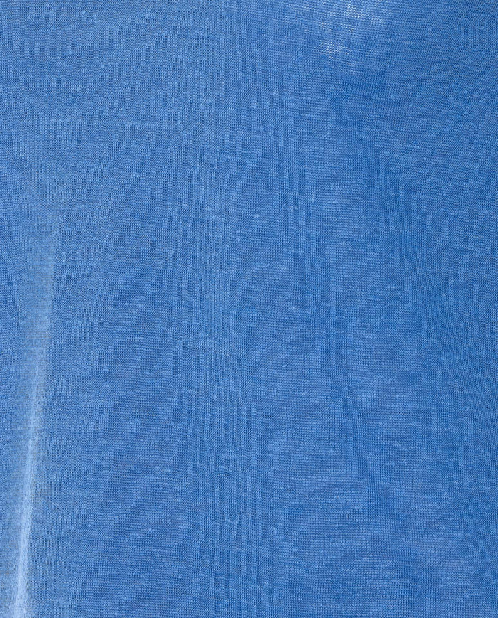 Not Shy Top Blue Linen