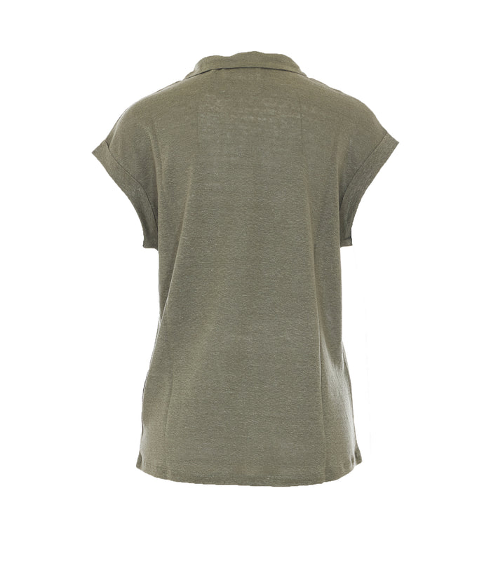 Not Shy T-Shirts And Polos Green Linen
