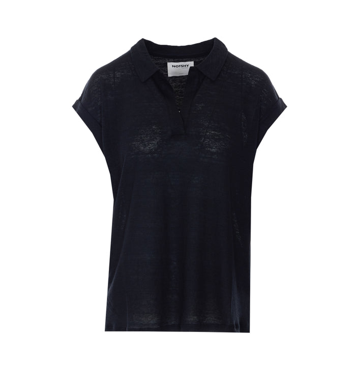 Not Shy T-Shirts And Polos Black Linen